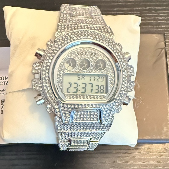 Invicta Silver Crystal-Studded Smartwatch